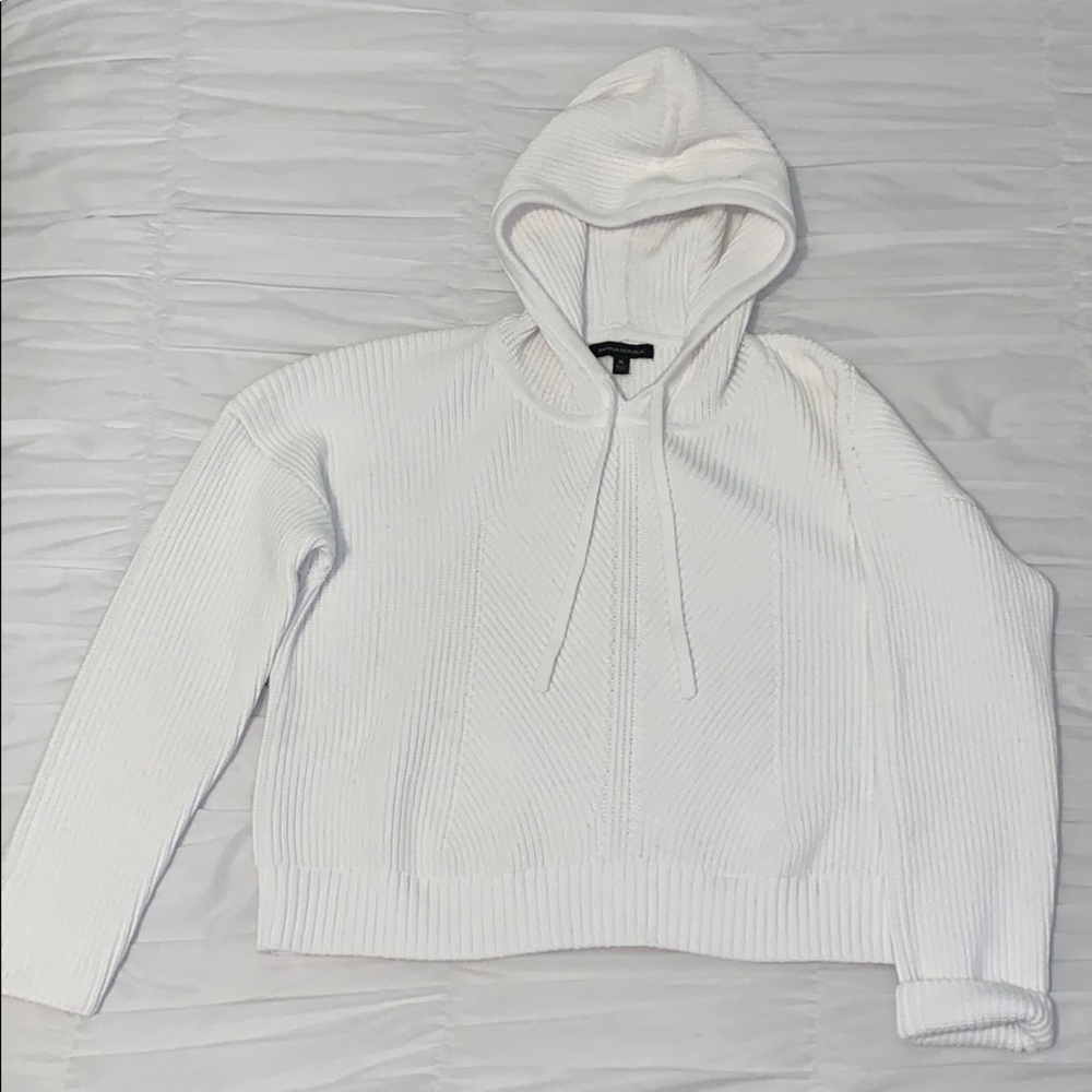 Banana Republic White Cotton Blend Hoodie